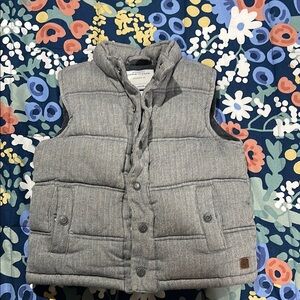 Janie and Jack Herringbone Heather Gray Puffer Vest